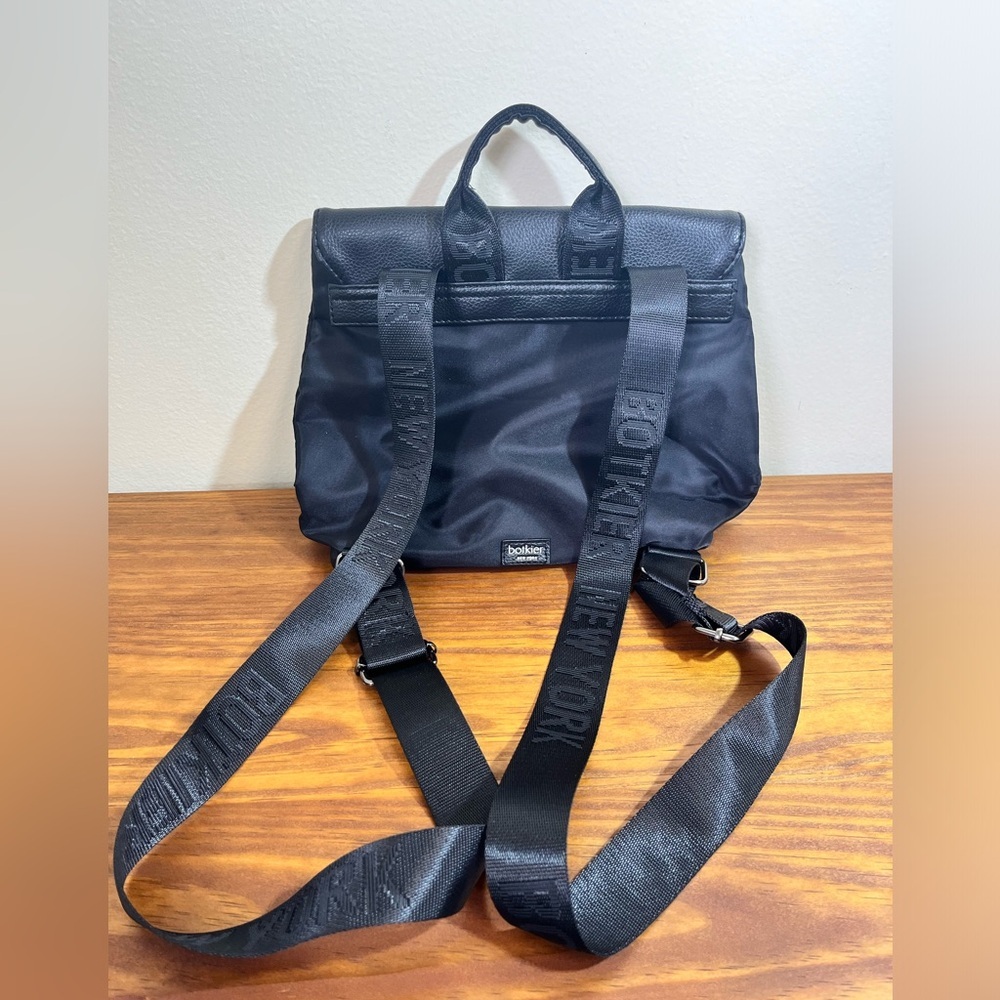 Botkier New york Mini trigger Backpack black pockets nylon straps - Picture 3 of 7